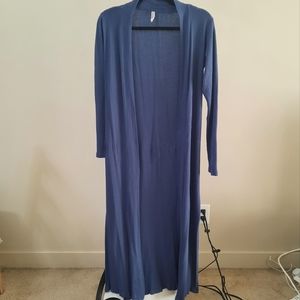Bluenotes full length blue cardigan
